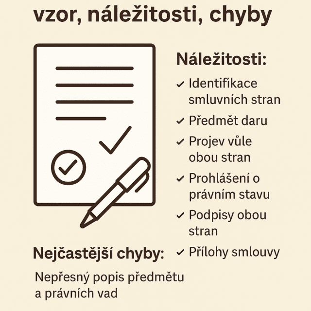 náležitosti darovací smlouvy