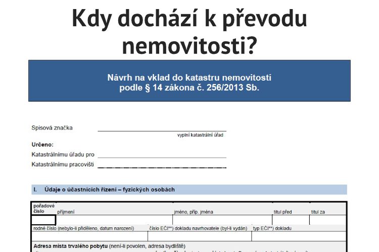Návrh na vklad do katastru