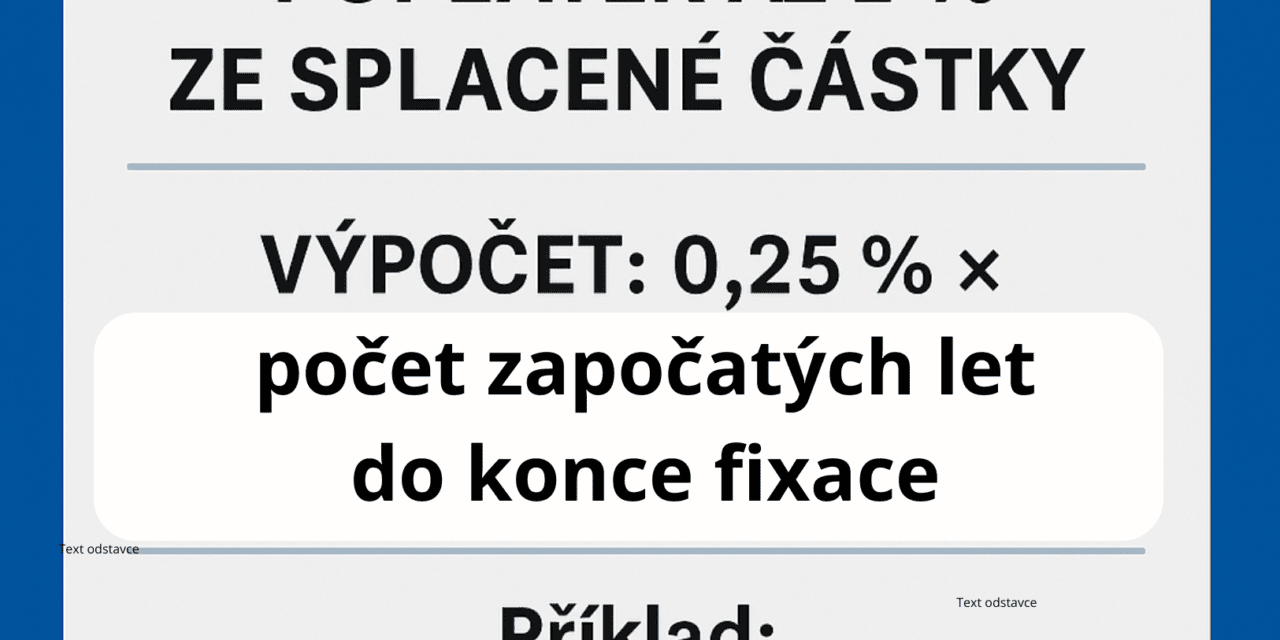 Poplatek za předčasné splacení hypotéky